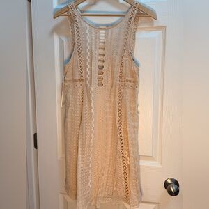 Free People Cream Crochet Lace Midi Dress